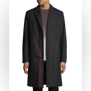 Theory Bower Wool Striped Overcoat Mens Size XL